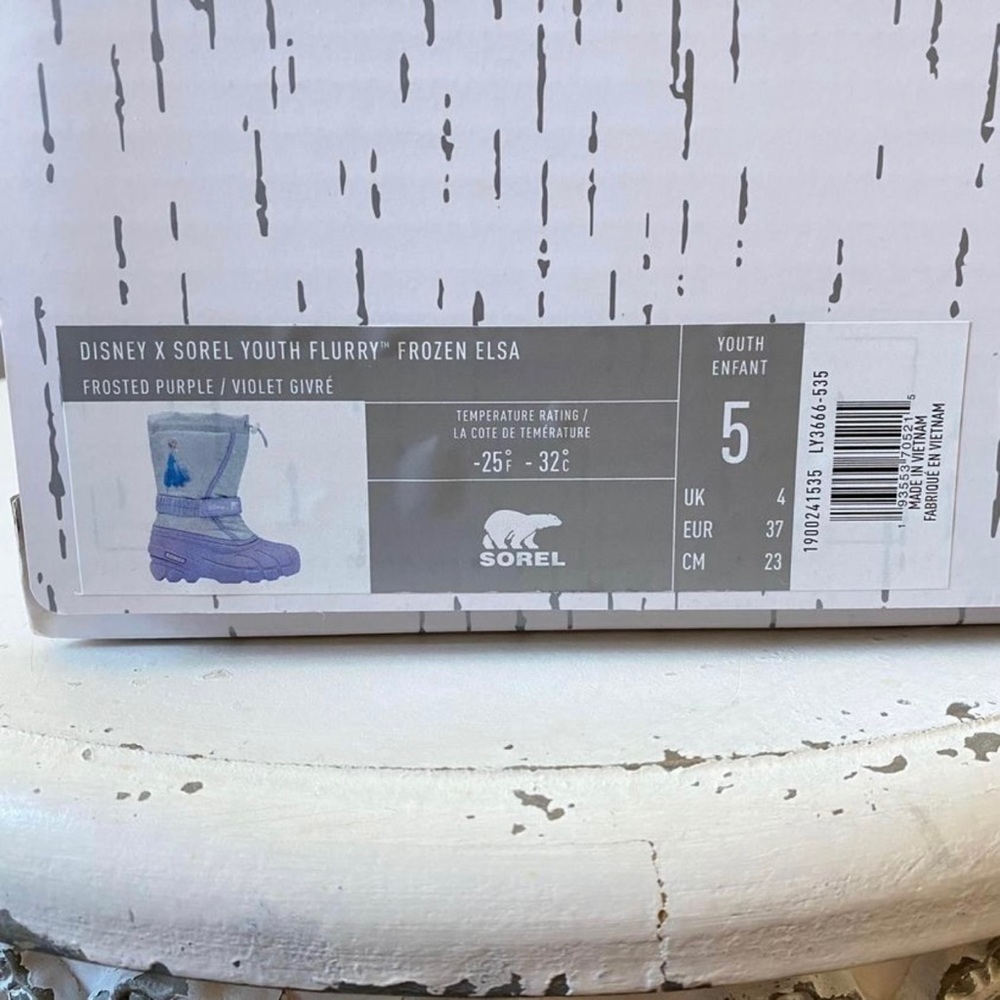 NEW - Sorel Disney Frozen Elsa Flurry Snow Boots Big Kids Size 5 (women’s sz 7) - Picture 7 of 9